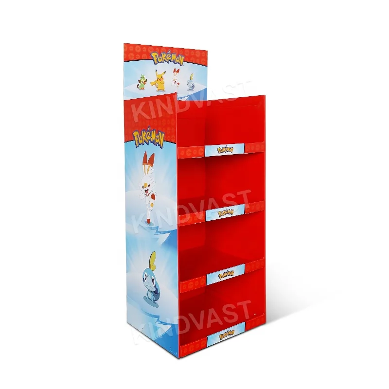 Custom Retail Pos toy Store Kids Cardboard Floor Funko pop product rack Doll Merchandise Paper Display Stand