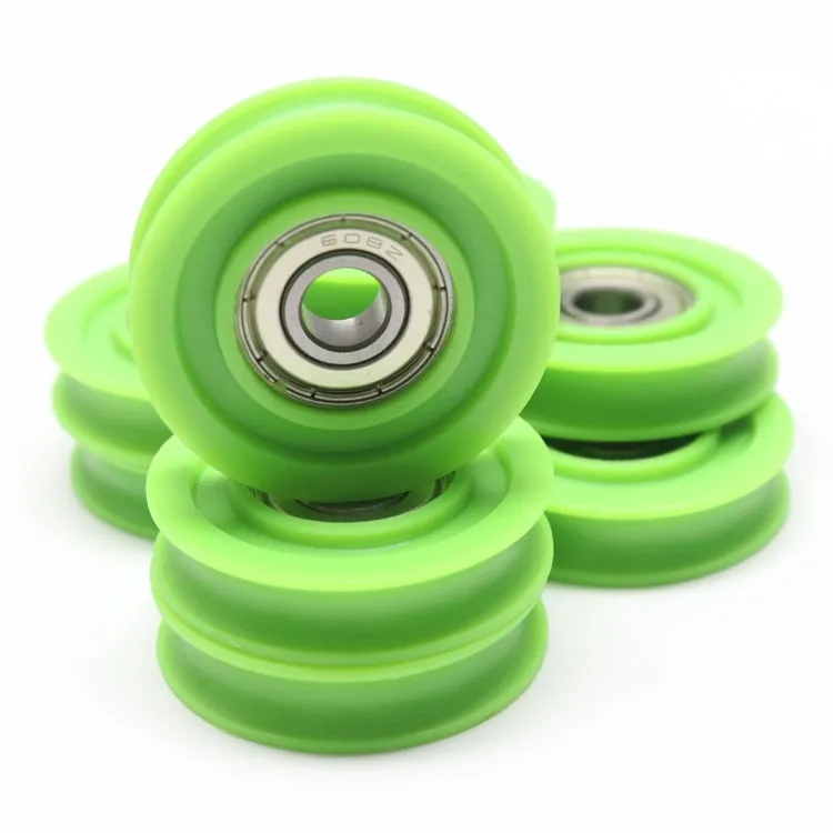 China size 8*40.3*9.4mm 608 U-groove type pulley 608 bearing with nylon PA6 plastic pulley on sale