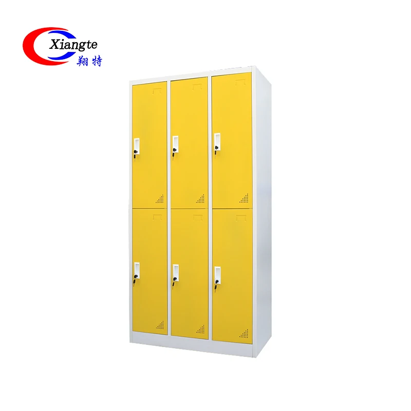 
6 Doors Metal Dressing Room Wardrobe Colorful Gym Cubby Changing Room Lockers 