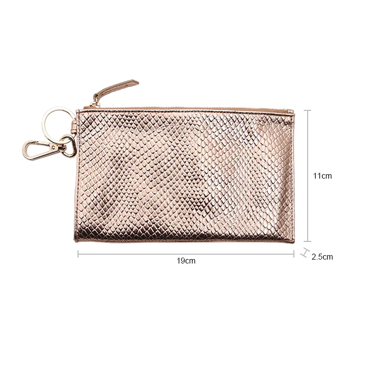 ladies key chain travel business card organizer pouch long leather modern wallet