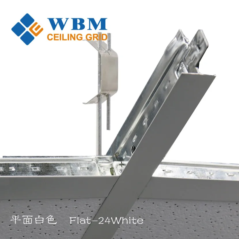 China ceiling spring clips Suspension Ceiling T Grid T bar steel t shaped ceiling keel 32/38