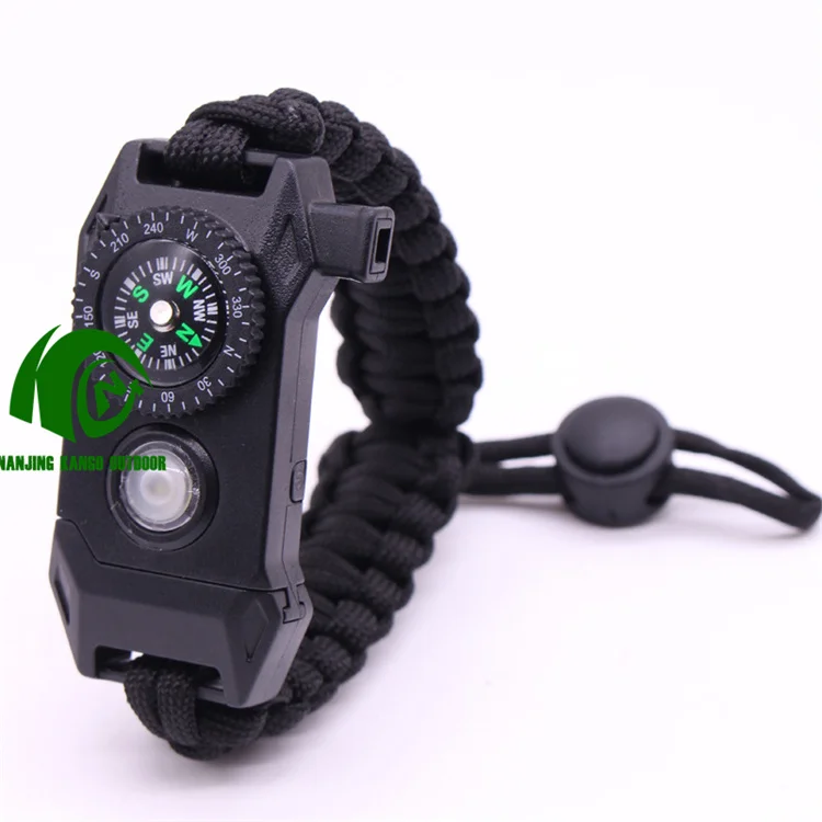 Kango Parachute Survival Bracelet With Firestarter Whistle Knife Kits Concert Led Wristband Lifesaving Wristband