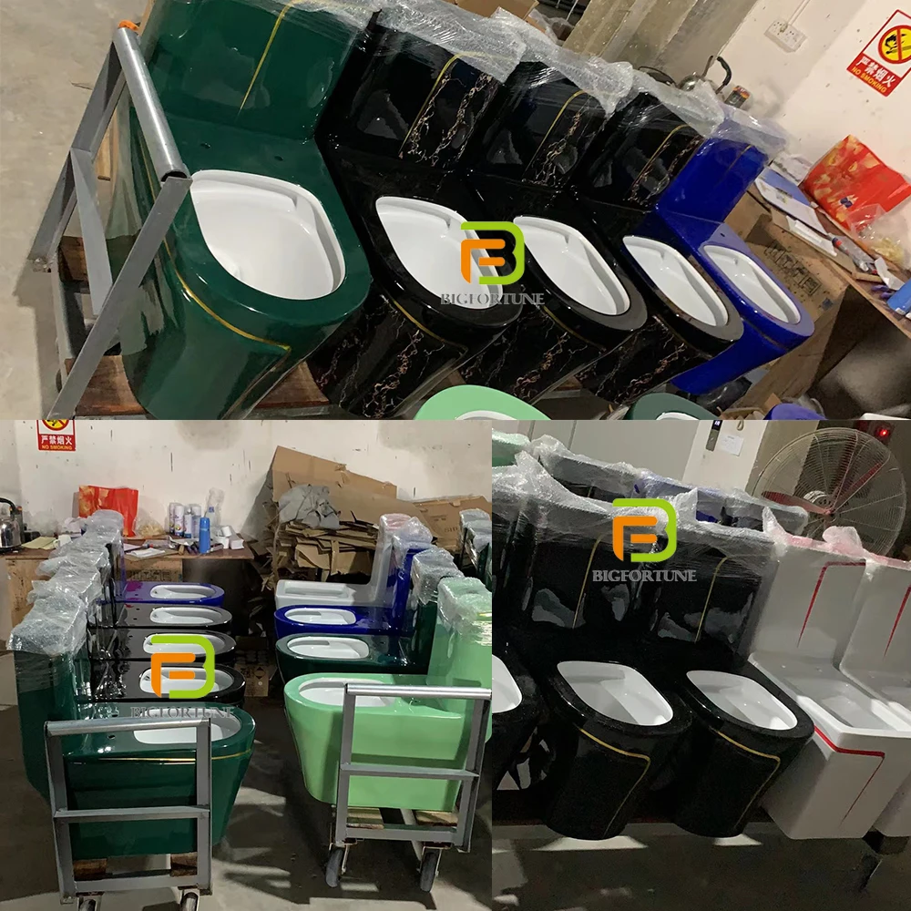 Sanitarios Inodoros Wc Gold Line Design Toilet Bowl Bathroom Floor Mounted Ceramic Elongated Siphon Flushing One Piece Toilets