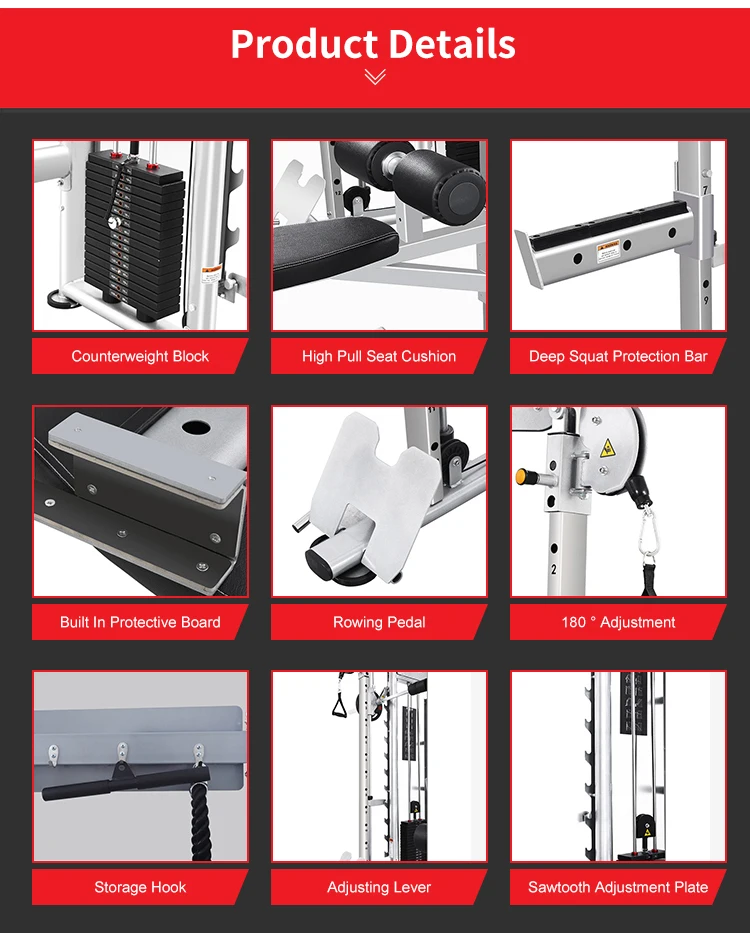 Gym Equipment All In One Comprehensive Squat Rack Trainer Smith Machine Integrated Multi Functional Trainer