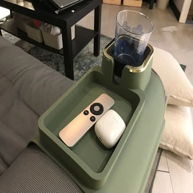 Custom Silicone Sofa Armrest Tray , Super Large Anti-Spill Couch Cup Holder, Drink Holder for Couch Arm Tray