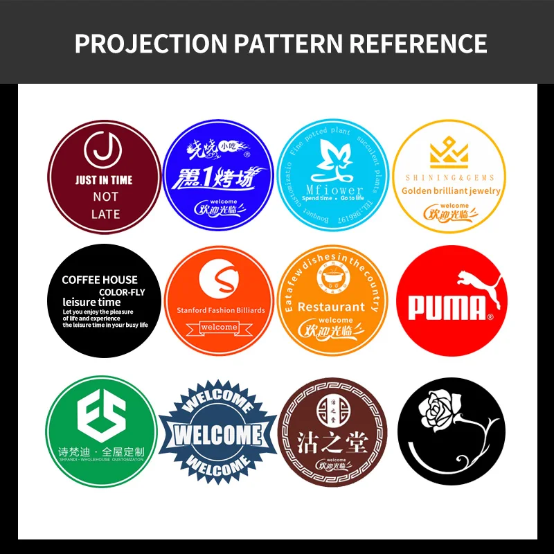 One color advertising LOGO text projection lamp pattern lens customized logo gobo lenses