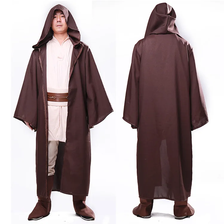 War Knights Costume, Cosplay Jumpsuit Cape Gown Halloween Stage Performance Jedi Outfit for Kids Adults Boys Girls