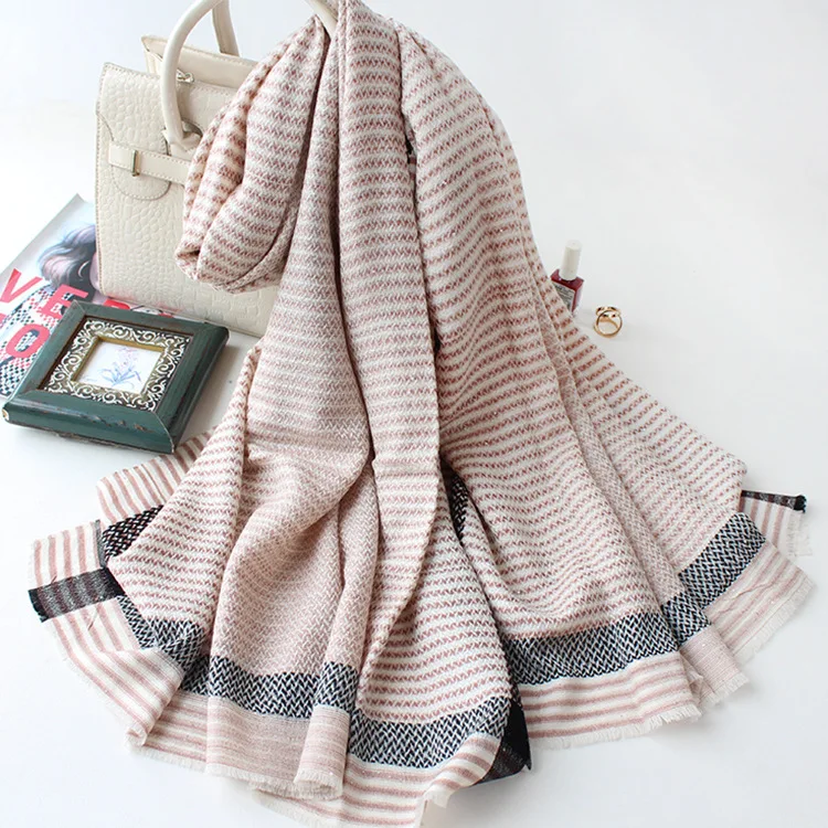 Новый шерстяной шарф с блестками в классическом стиле, большой размер, универсальная шаль, Женский мягкий теплый шарф из пашмины, кашемировый шарф