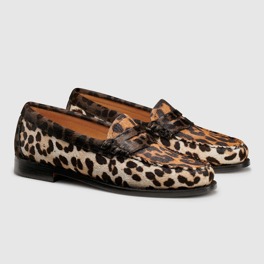 OEM luxury Leopard Leather Loafer Flat High Quality Loafers Moccasin Shoes For Women