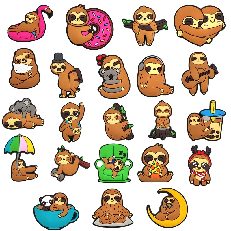 Face Emojis 2024 New 2d Smile sport team baseball Sloth Animal logo charms hot sale designer custom shoe Flower