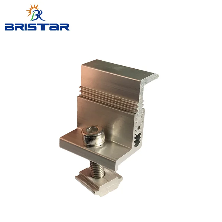 BRISTAR Solar Mounting Roof Structure Aluminum Solar Clamp End Clip Solar Panel Clamp