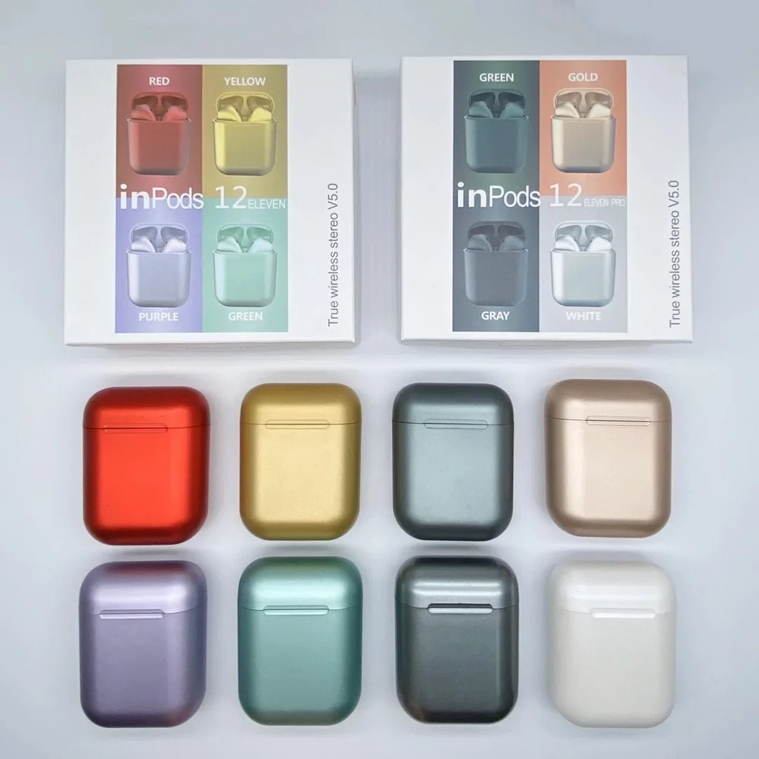 
Best China Mini original wireless i12 tws Inpods 12 metallic logam Wireless Headset inalambricos earphone for pc 