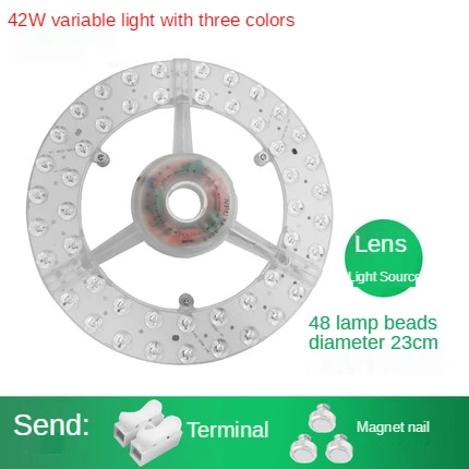 Factory Direct Gear Led Lens Light Source 12-64W Replacing Wick Of Ceiling Lamp Three color dimming