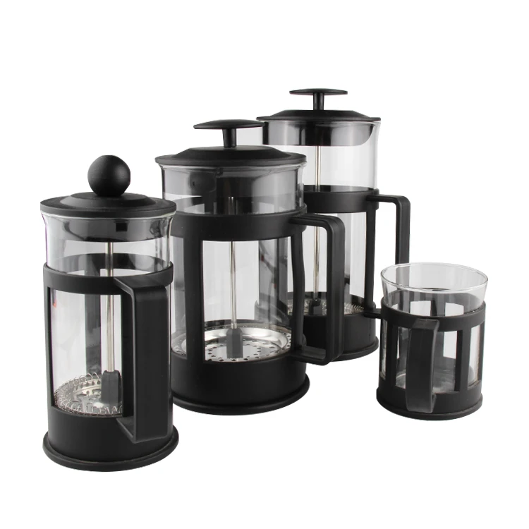 Prensa Francesa de Vidrio con Embolo Acero антиоксидантный y Agarradera Plastico para Cafe Te Resistente al Calor Facil