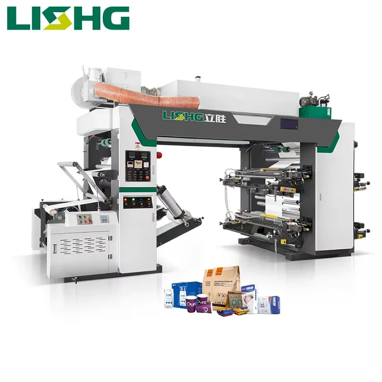 2 4 6 цветная флексографическая печатная машина крафт-бумага bopp ПВХ petg пленка печать