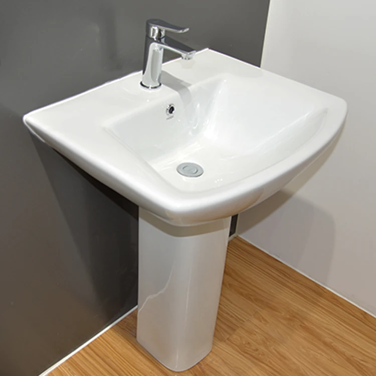 HUIDA rectangle shape standing hand wash basin sinks with pedestal in good price