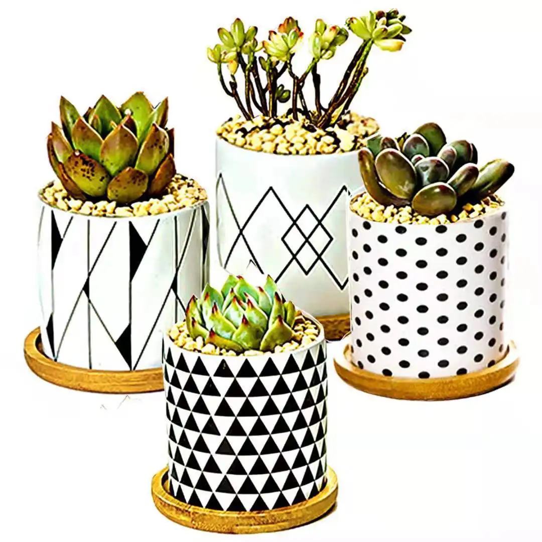 Luxury Cheap Wholesale Chinese Ceramic Flowerpot Indoor Outdoor Porcelain Decoration Sublimation Small Mini Ceramic Flower Pots