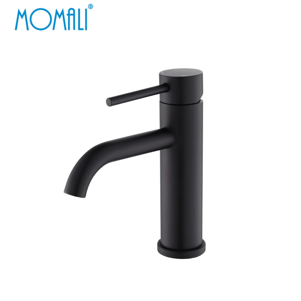 Momali wholesale prices factory direct SUS304 black bathroom wash basin stainless steel faucet 304