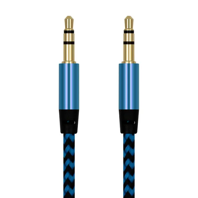 
Nylon Jack Audio Cable 3.5 mm to 3.5mm Aux Cable Male to Male Kabel Gold Plug 