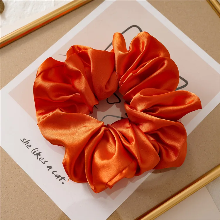 YANYE New Large Smooth Satin French Elegance Fabric High Elastic Large Intestine Hair Ties Rope Scrunchies