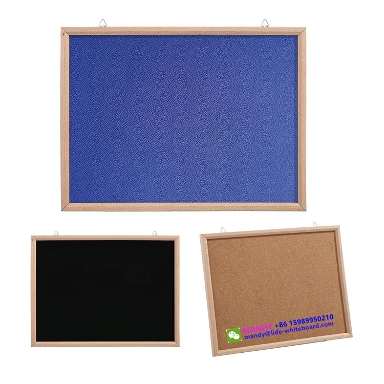 Wall mounted, wooden frame soft fabric bulletin notice pin board for kids