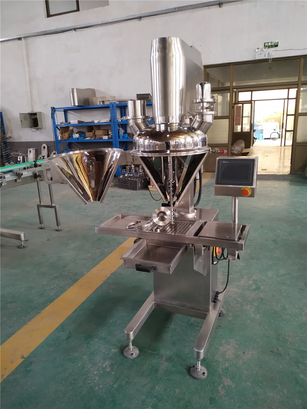 Best Sell Toner / Talcum / Medical Bottle Semi Auger Weighing Filler / Power Packing Machine