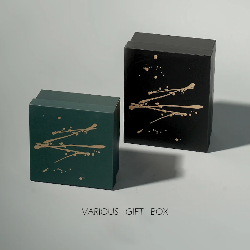 Ready to ship low moq luxury gift boxes bump bronzing gift paper box custom available
