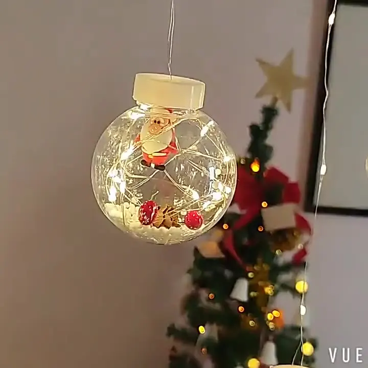 Hot Novelty Transparent Christmas Tree Decoration supplies hanging ball with LED lights Christmas ornaments for holiday decor
