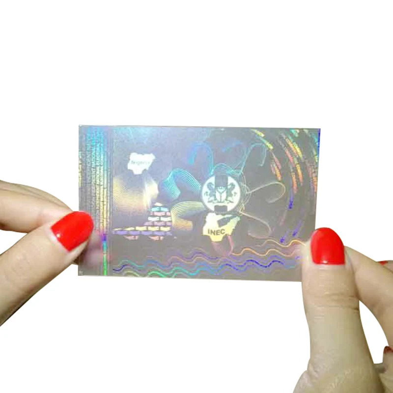 Transparent Hologram Overlay Silk-Screen Printing Pvc Card Overlay Hologram Sticker Holographic With Custom Logo
