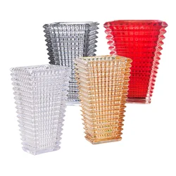 Hot Selling Unique Nodic Square Shaped Glass Luxury Crystal Square Vase Home Decor