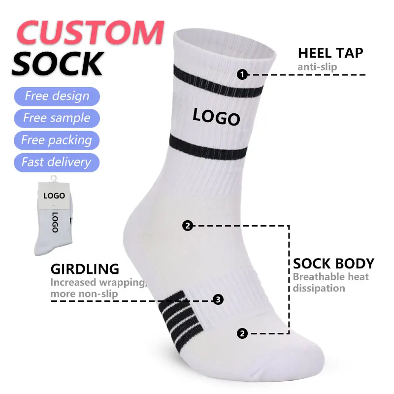 Wholesale Anti Slip Custom Print Socks Fashion Cotton Socks Running Cycle Socks For Sport