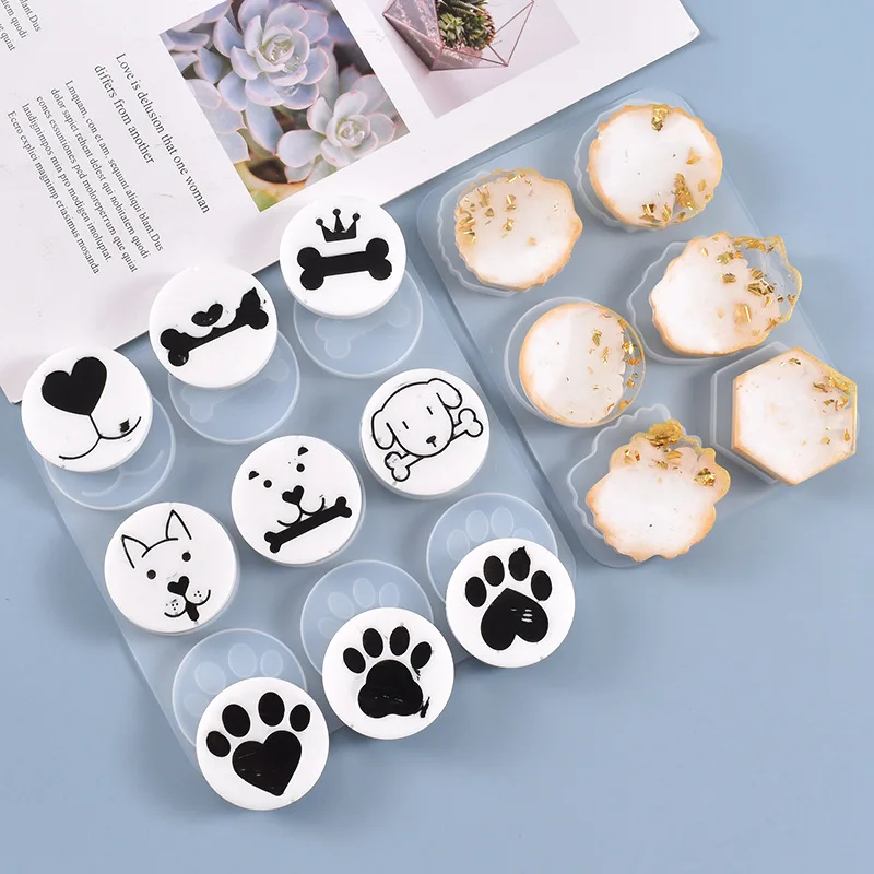 Factory Manufacturer DIY 3D Handmade Animal Cat Dog Pet Tag Silicone Mold for Epoxy Resin Making