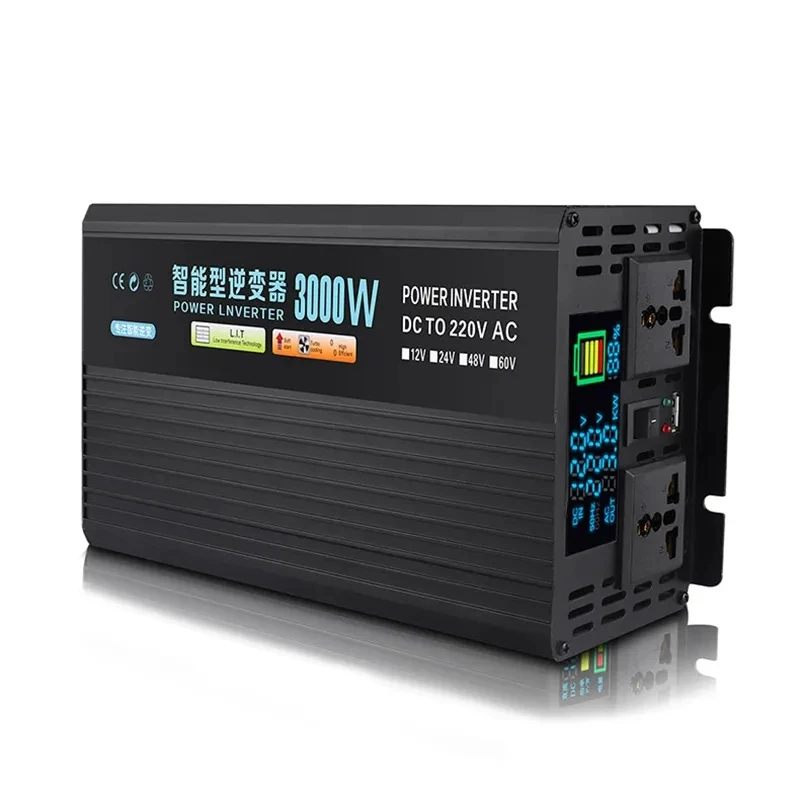 12v 220v Solar Inverter 1500W 2000W 2600W Portable Voltage Transformer Auto Charger Converter Car Power Inverter
