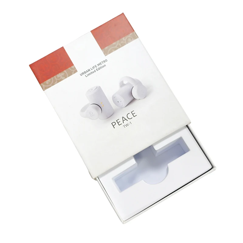 Custom Drawer Earphone Box Eco Friendly Gift Package Earphone Box Cardboard Headphone Packaging Boxes With Blister Insert