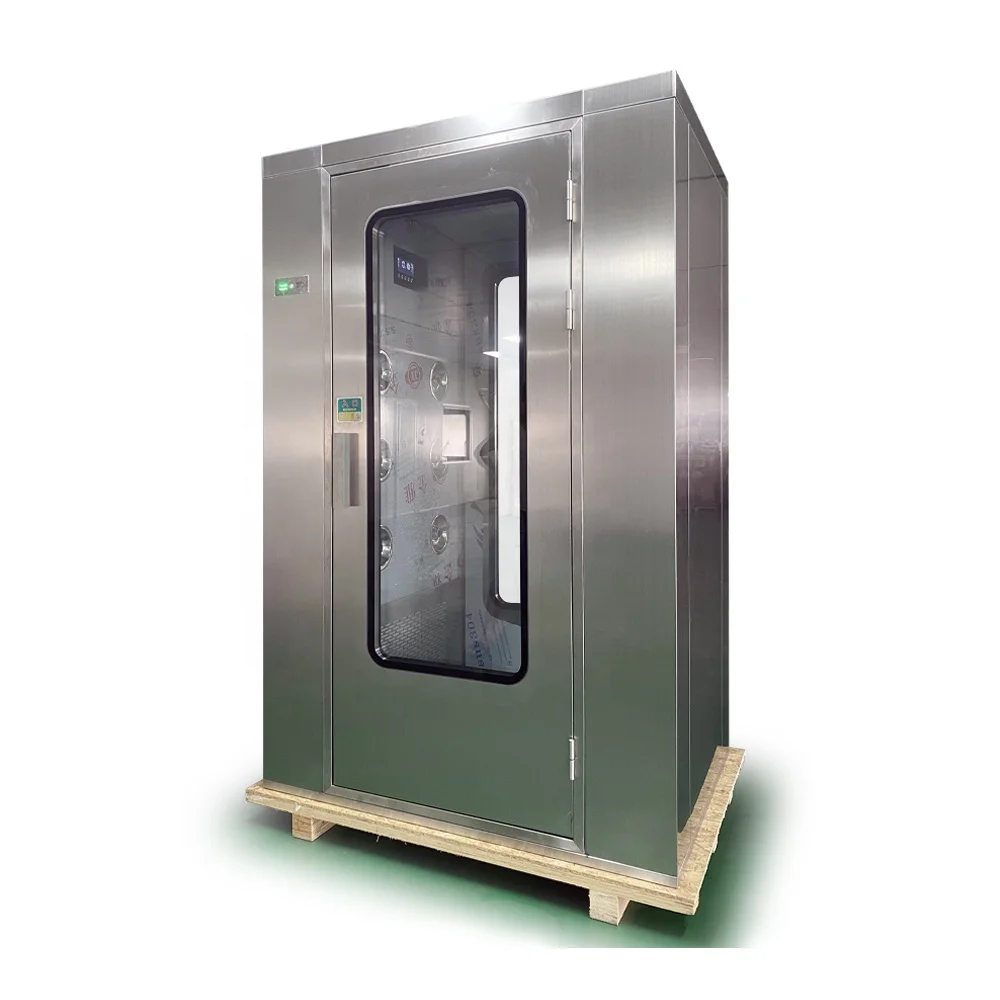 factory price industrial automatic stainless steel 304 air shower for clean room with electronic interlock