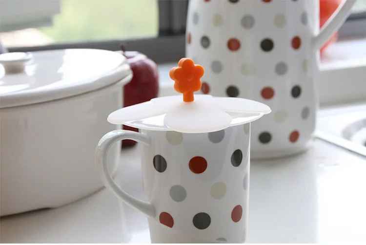 Cute Reusable Cup Cover Silicon Anti-dust Thermal Insulation Cup  Silicone Cup Cover
