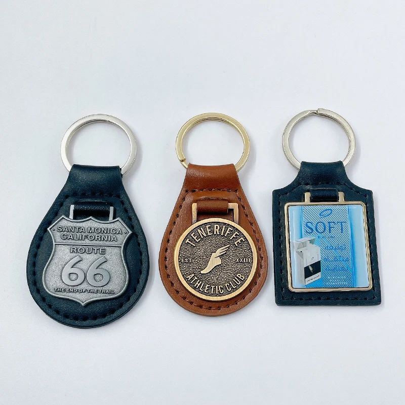 Manufacturer of Car Key chain Custom metal Logo Key ring Leather Key Chains Ring Luxury Pu Leather Keychain