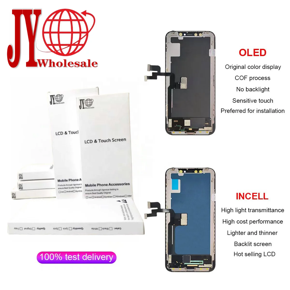 JY factory mobile lcd touch screen digitizer repair part For iPhone X XR XS XSMAX 11 12 13 13pro OLED display replacement