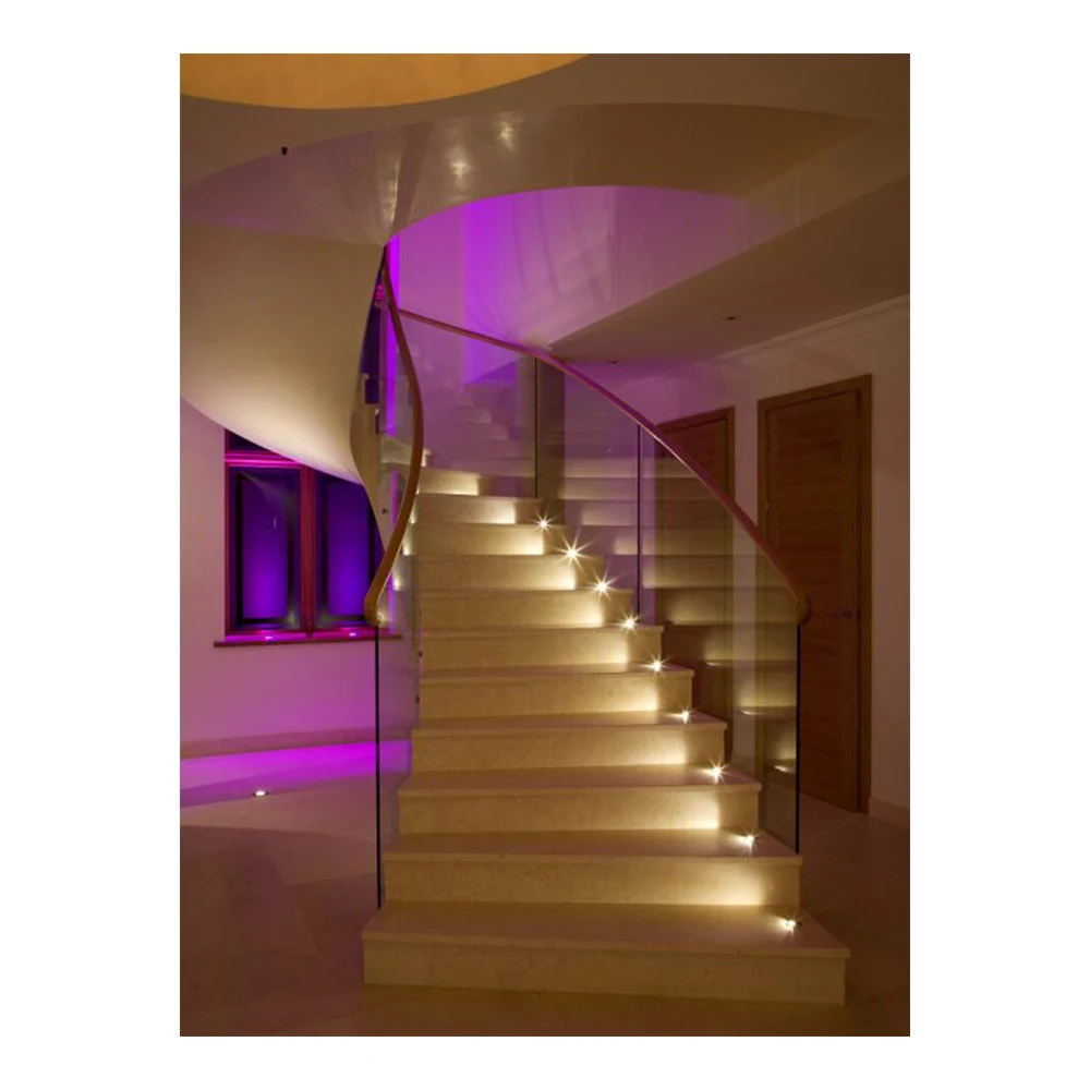 Hot Popular Indoor Curved Stair LED Lights Step Stairs Metal Stringer Staircase