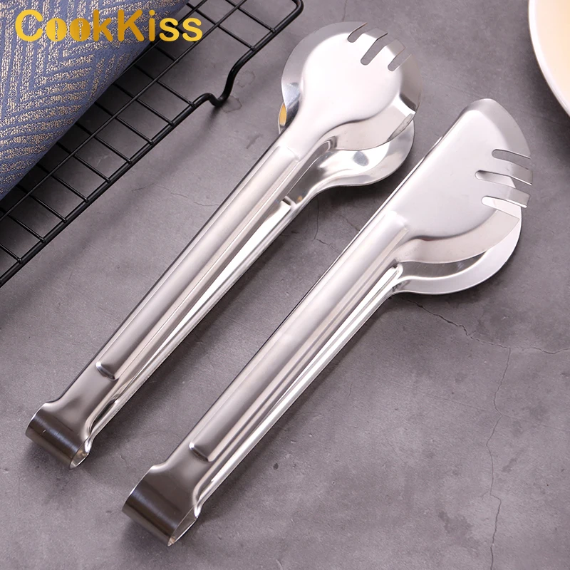 Kitchen Serving Tongs Set Digital Bbq Mini Korean Curved Bread Stainless Steel Food Tong