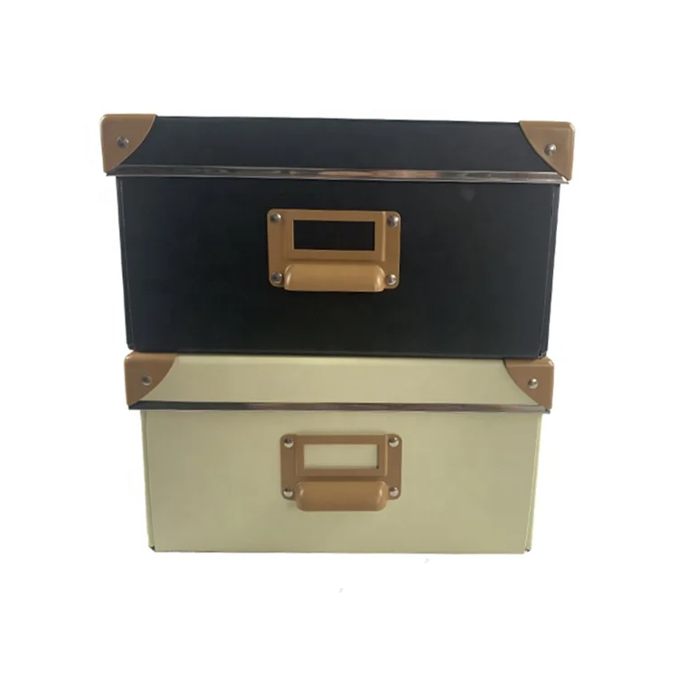
Custom Printed High Quality Cardboard Office And Household Organizer Bin Foldable Paper Storage Box 