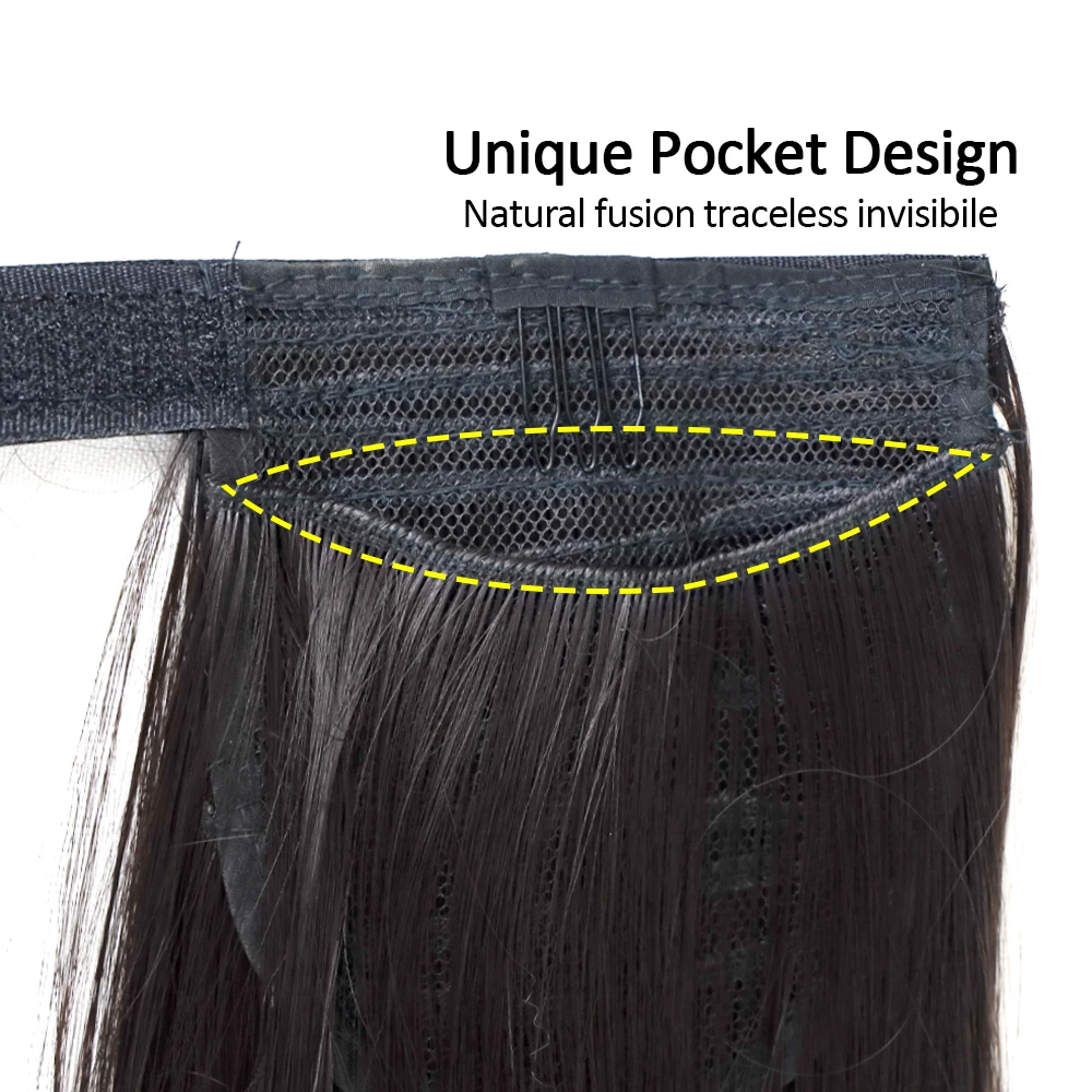 Прямые и кудрявые длинные волнистые карманные накладные волосы для конского хвоста на клипсе синтетические волосы для наращивания конский хвост для наращивания волос