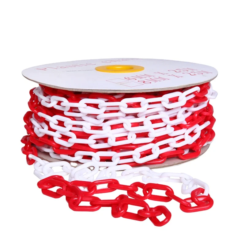 PE material 8mm colorful highway plastic caution chain for post