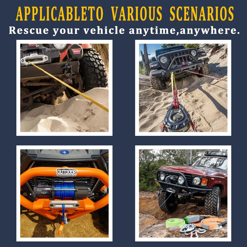 High performance customized package and size  UHMWPE braided rope marine line ,winch line 16mm synthetic winch rope