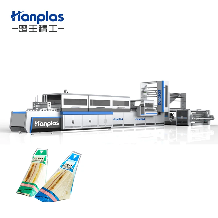 Seven-Eleven Convenient Food Flexible Transparent Plastic Bag Packaging Machine PE OPP Heat Sealing Sandwich Bag Making Machine