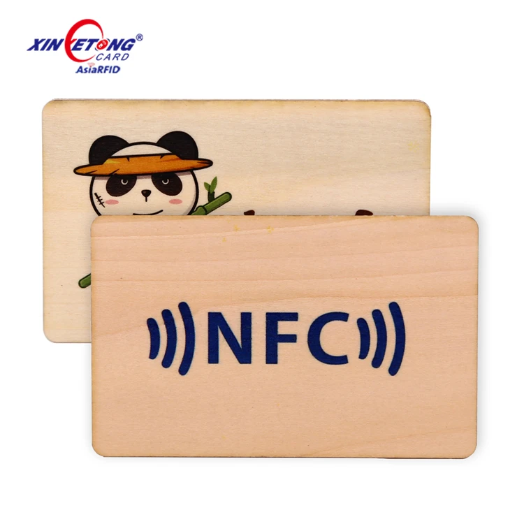Customized RFID Smart Chip Card Laser Engraved NFC Wood Business Card