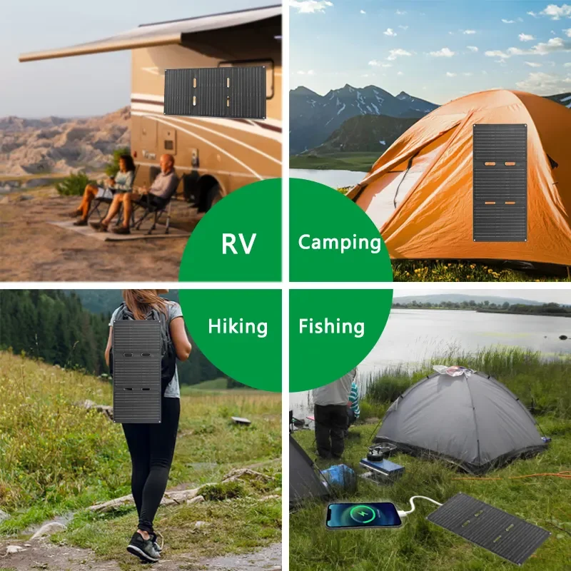 Multi-port foldable solar panel 20 watt 5v waterproof ETFE solar panel 5v 9v 12v 18v for Portable Power Station