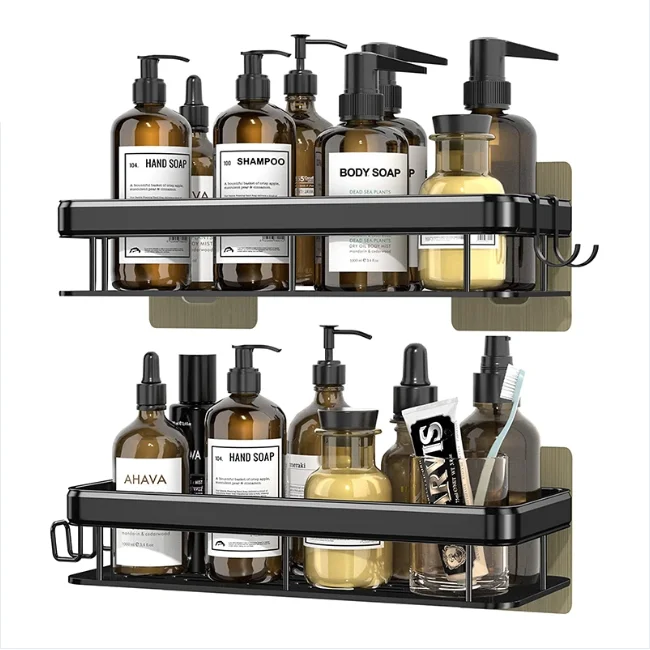 Настенные полки для ванной комнаты, без сверления, самоклеющиеся кухонные угловые стеллажи для душа, угловая полка для хранения