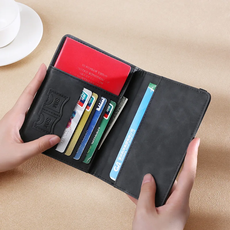Factory customized travel passport wallet rfid closed credit card case travel document card case wholesale
