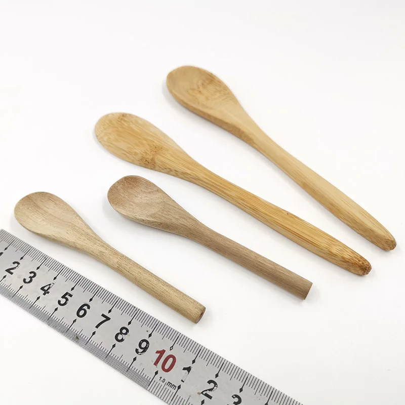 customized Japanese style  infant mini ice cream training wooden feeding baby spoon